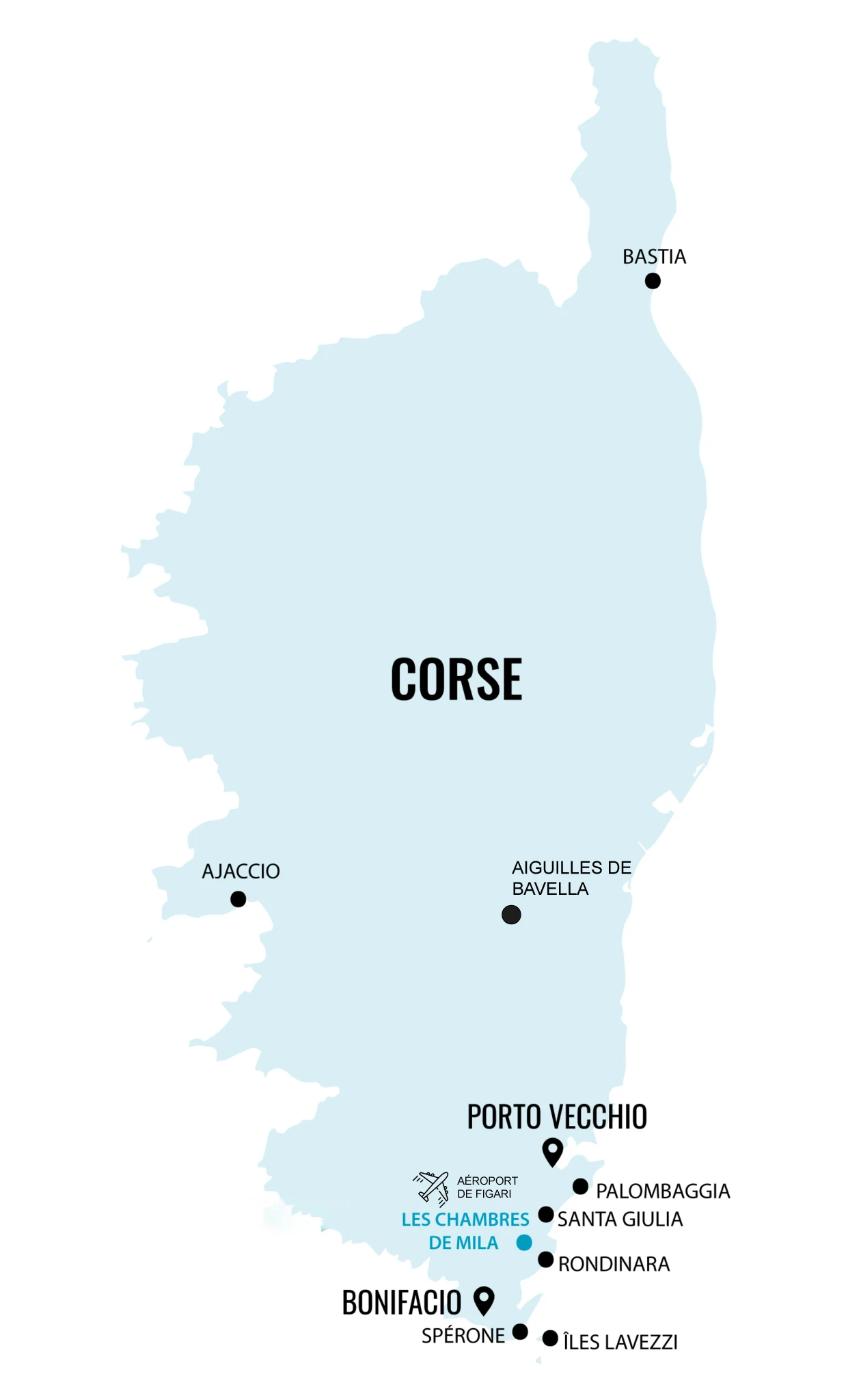 Plan d'accès aux Chambres de Mila